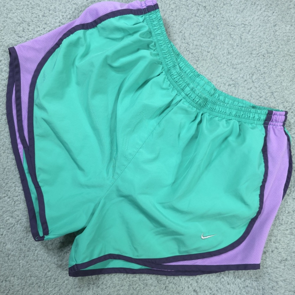 Nike Women's Med Running Shorts Dri-Fit Purple Teal 3" 716453-333‎